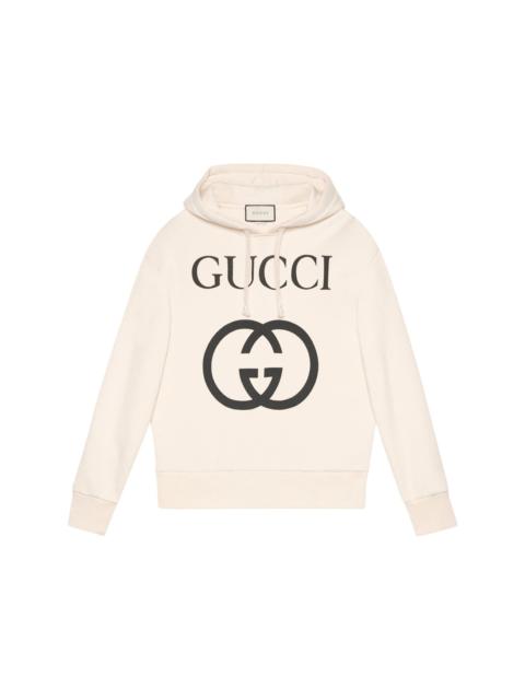 GUCCI Gucci Interlocking G Oversize Fit Hoodie Off-White/Black