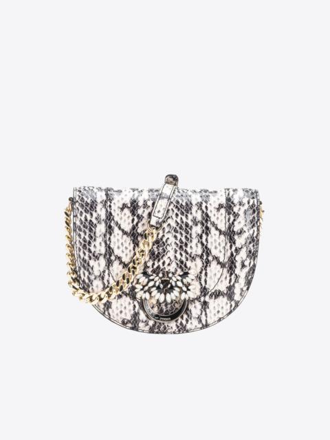 PINKO PINKO GALLERIA MINI LOVE BAG CLICK ROUND IN REPTILE-PRINT LEATHER
