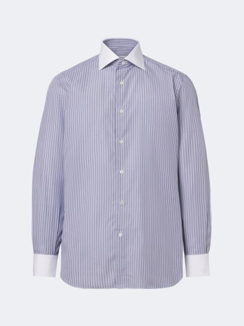Brioni Striped cotton poplin shirt