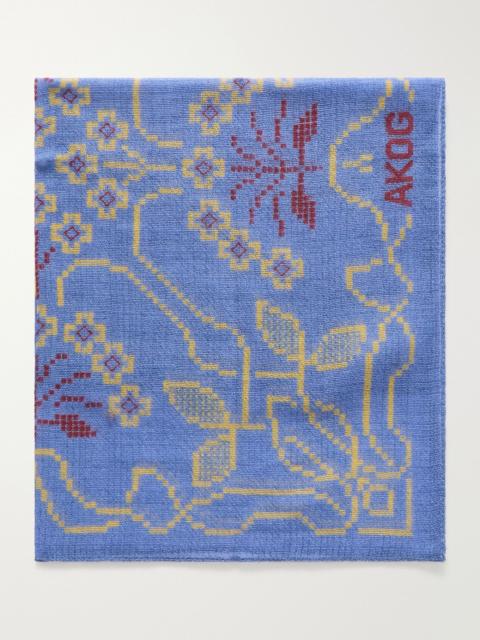 A KIND OF GUISE Luz Printed Wool Scarf Blue