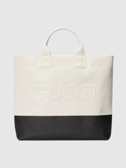 GUCCI Canvas tote bag with embossed detail