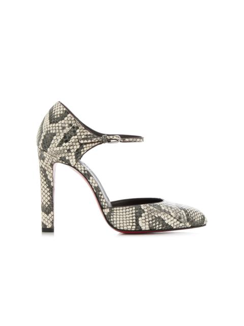 Christian Louboutin Fanny Demie 100mm Snake-Effect Leather Pumps animal
