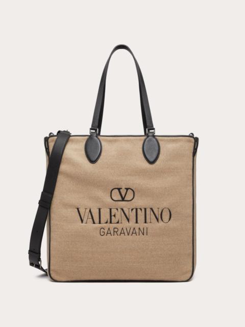 TOILE ICONOGRAPHE SHOPPING BAG IN WOOL WITH LEATHER DETAILS