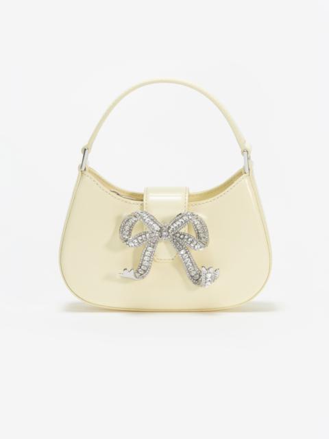 self-portrait Yellow Leather Crescent Bow Bag