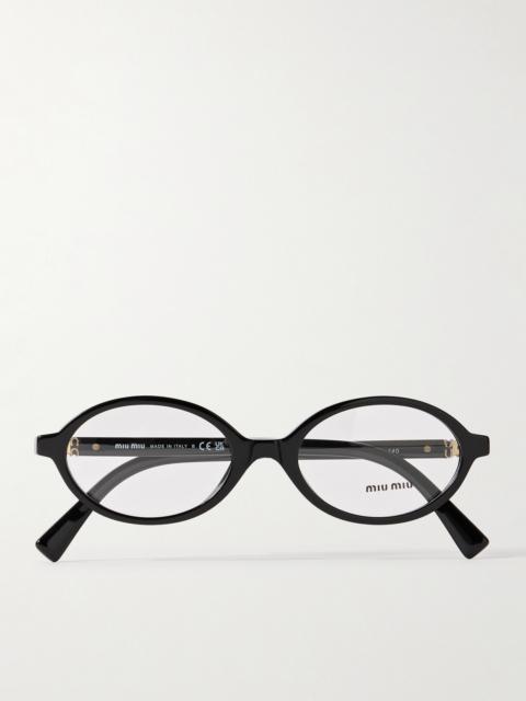 Miu Miu Oval-frame Acetate Optical Glasses