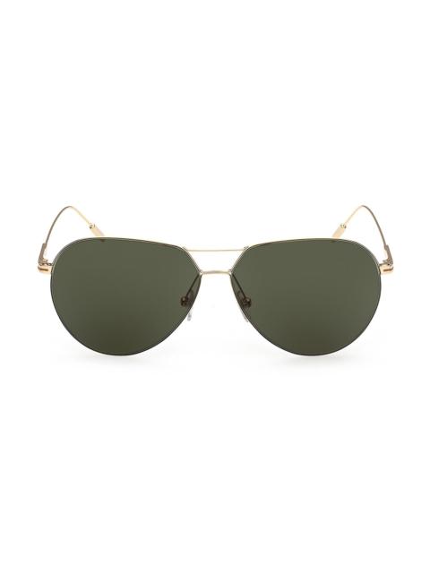 ZEGNA Men's 59MM Aviator Sunglasses - Shiny Gold Smoke