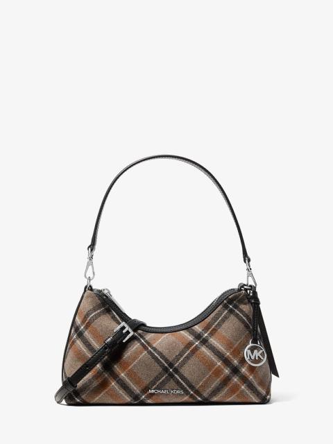 MICHAEL KORS Sammy Small Plaid Print Wool Blend Convertible Crossbody Bag