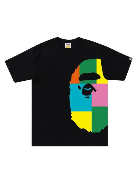 A BATHING APE® BAPE Color Block Side Big Ape Head Tee 'Black/Multicolor'