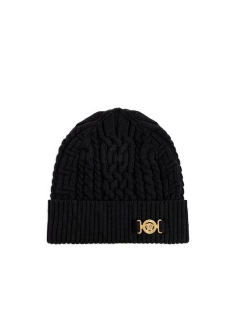 VERSACE Medusa Head-motif cable-knit beanie