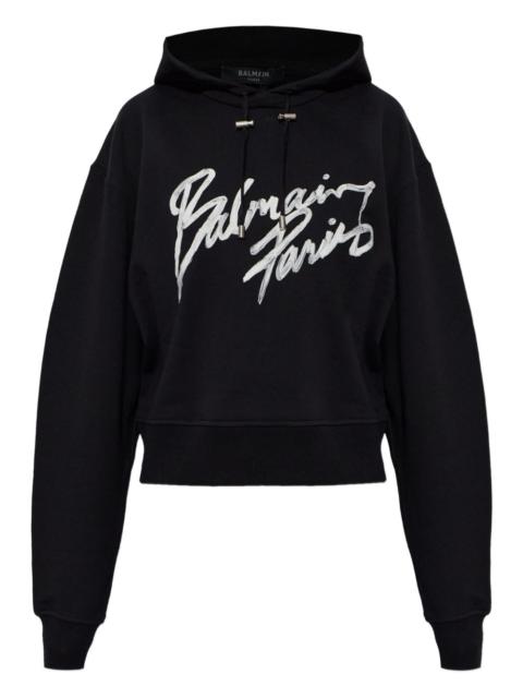 Balmain script-graphic hoodie