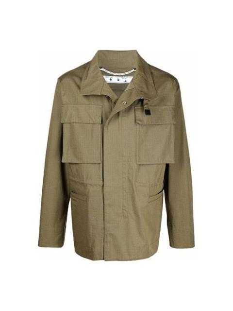 Off-White Off-White FW21 Arrow Pattern Jacket Version Green OMEL021F21FAB0025555