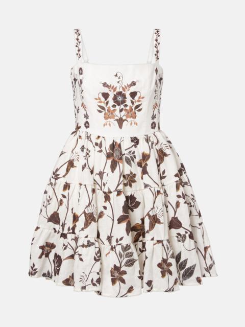 Agua by Agua Bendita Lima floral linen minidress