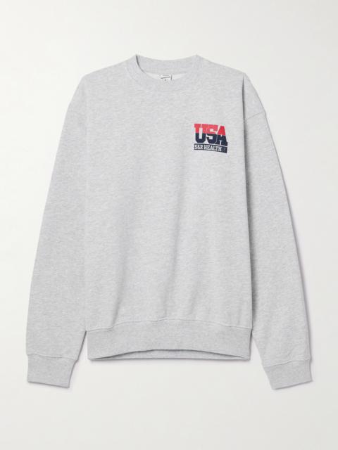 Sporty & Rich + Adidas Originals Printed Cotton-blend Jersey Sweatshirt