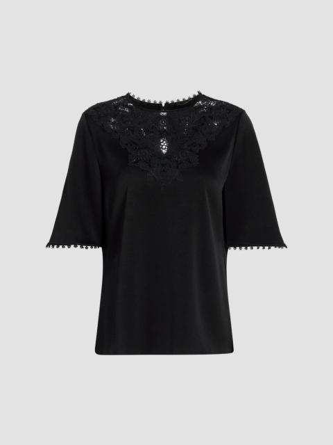 KOBI HALPERIN Women's Frankie Lace Satin-Back Crepe Blouse - Black