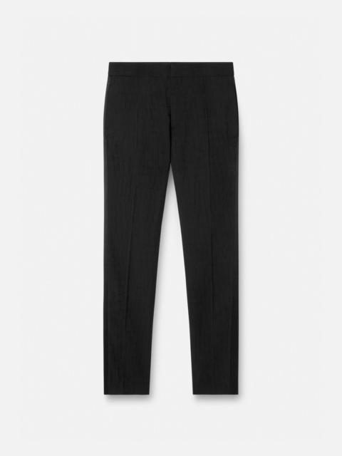 VERSACE Croc-Effect Jacquard Formal Pants