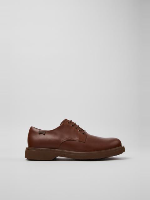 CAMPER Norman Brown Leather Shoes for Men.