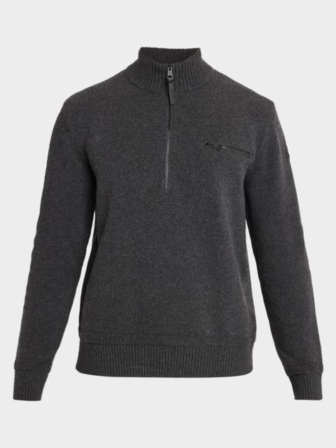 Moncler Men's Wool and Cashmere Half-Zip Sweater
