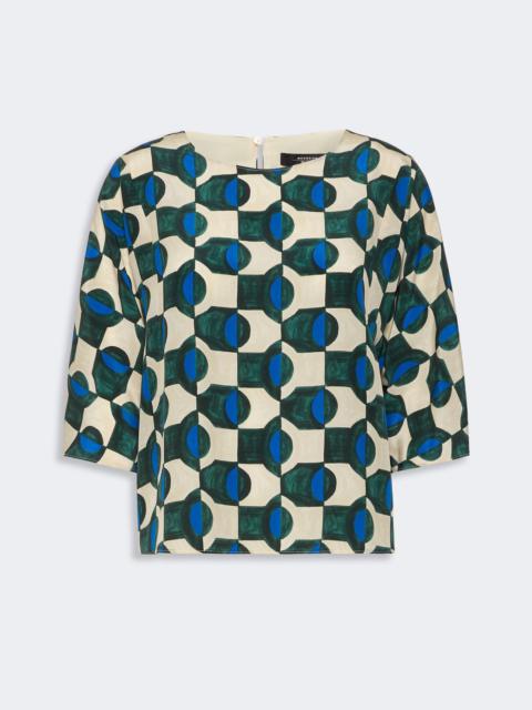 WEEKEND Max Mara ADONE Printed silk crepe de chine blouse - DARK GREEN