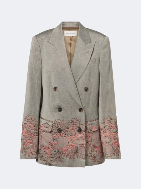 Dries Van Noten Embroidered linen and cotton-blend blazer