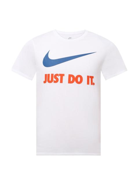 Nike Men's Nike Large Logo Printing Round Neck Short Sleeve White T-Shirt 707361-100