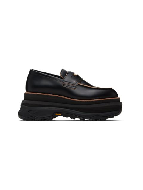 sacai Black Platform Loafers