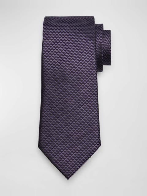 Men's Woven Triangle Silk Tie