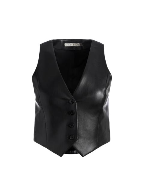 Alice + Olivia DONNA VEGAN LEATHER VEST