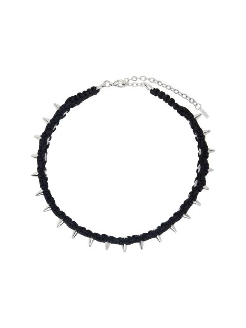 We11done Black Handmade Studded Noeud Choker