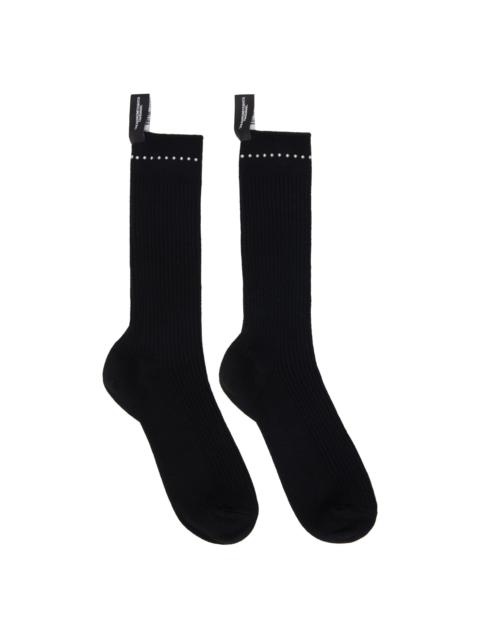 Black Stud Trim Mid Socks