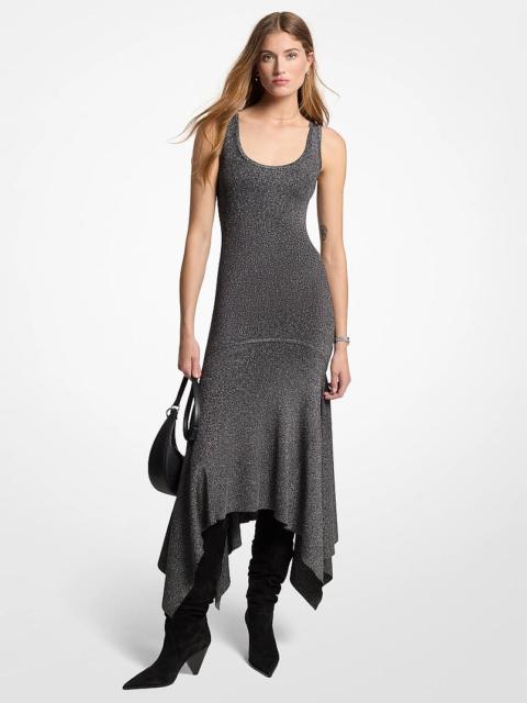 MICHAEL KORS Metallic Knit Asymmetric Dress