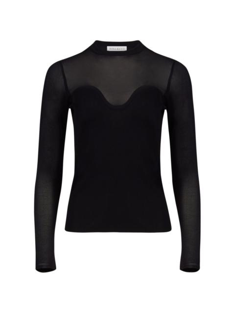 NINA RICCI semi-sheer fine-knit top