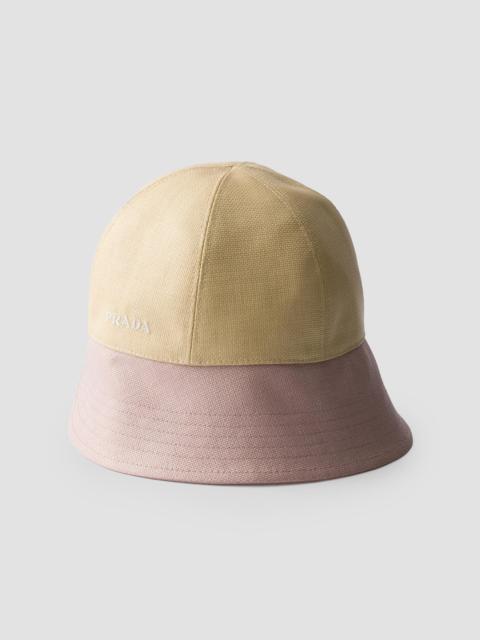 Prada Women's Canvas Hat - Beige Khaki