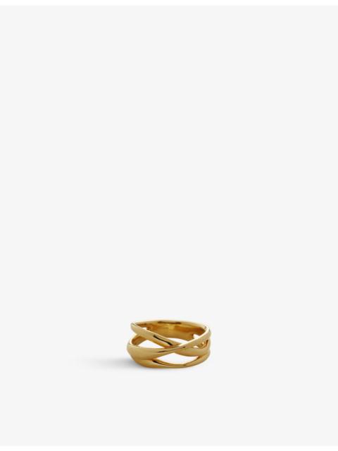 MONICA VINADER Nura Cross Over 18ct Yellow Gold-Plated Vermeil Sterling-Silver Ring