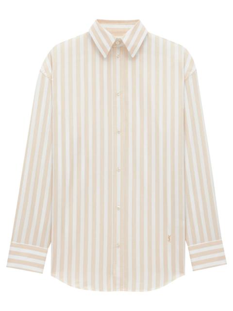 SAINT LAURENT STRIPED COTTON CASSANDRE SHIRT