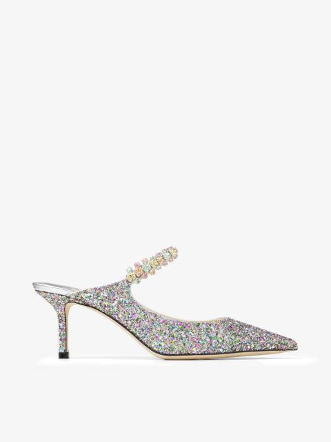 Bing 65
Confetti Coarse Glitter Fabric Pumps with Mulitcoloured Crystal Strap