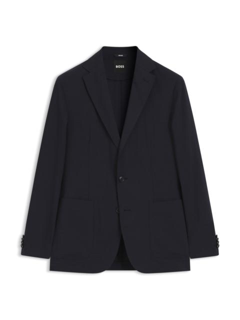BOSS PATTERNED SLIM-FIT JACKET IN A WOOL BLEND