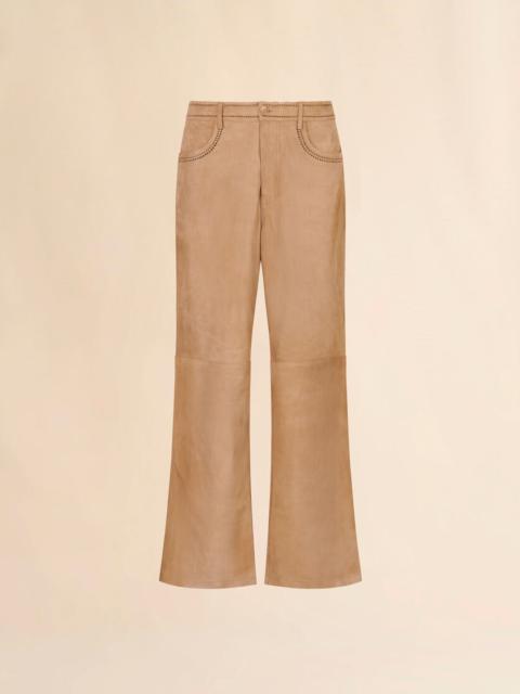 Marni BROWN SUEDE PANTS WITH CUT-OUT DETAILING