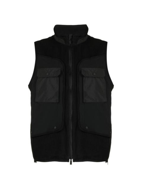 White Mountaineering panelled-design zip-up gilet