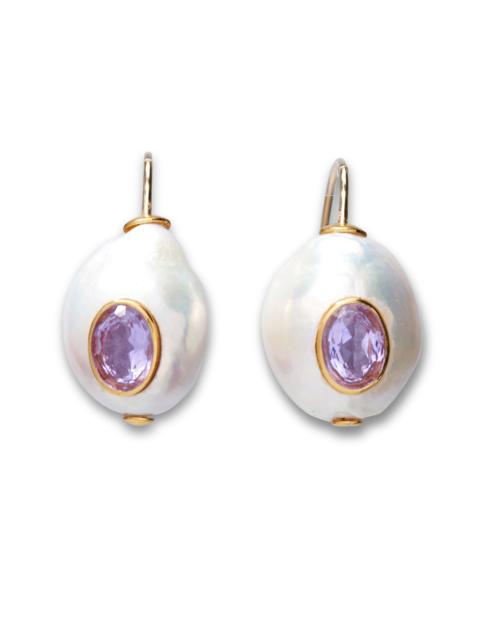 LIZZIE FORTUNATO Pearl Pablo Earrings - Pink Amethyst