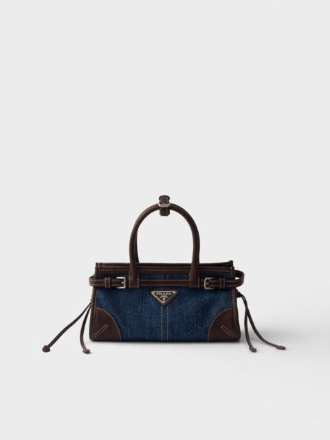 Prada Prada Bonnie small denim and leather handbag