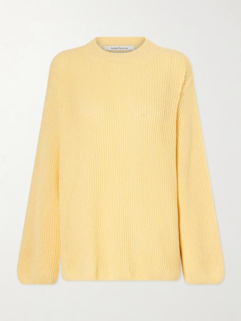 Another Tomorrow Cotton And Linen-blend Sweater