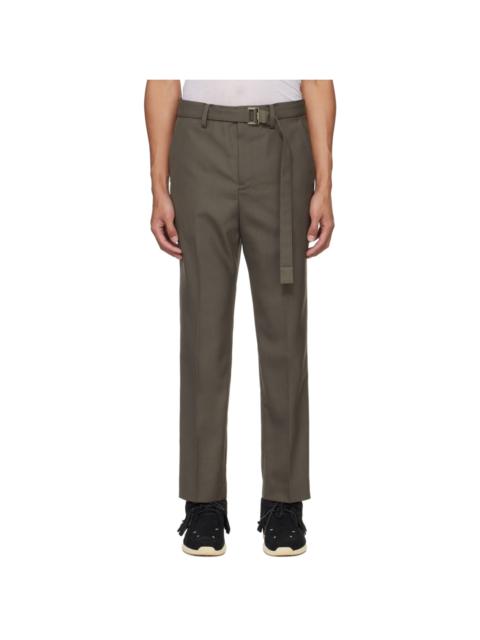 Taupe Belted Trousers
