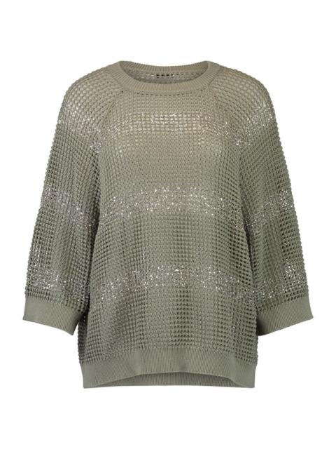 Brunello Cucinelli Water Reflection Kimono Crewneck - Khaki Rosemary