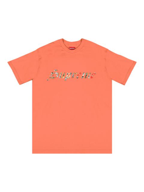 Supreme Floral Appliqué Short-Sleeve Top 'Coral'