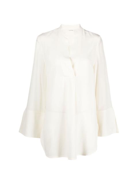 silk button-down blouse