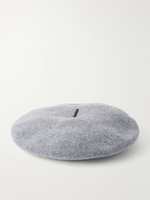 Brunello Cucinelli Embellished Wool-felt Beret