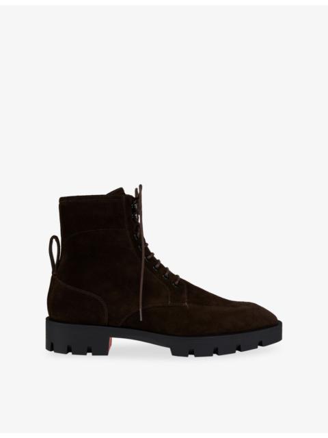 Christian Louboutin Caracolo Lion Flat Crosta Leather Boots