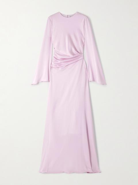 Alexander McQueen Gathered Satin-crepe Gown