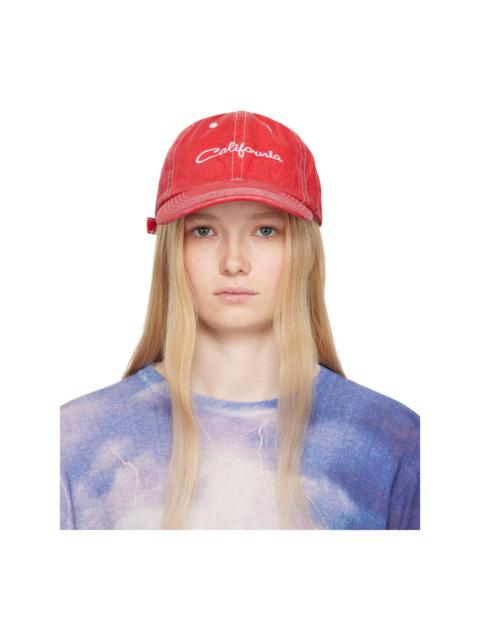ERL Red 'California' Embroidered Cap