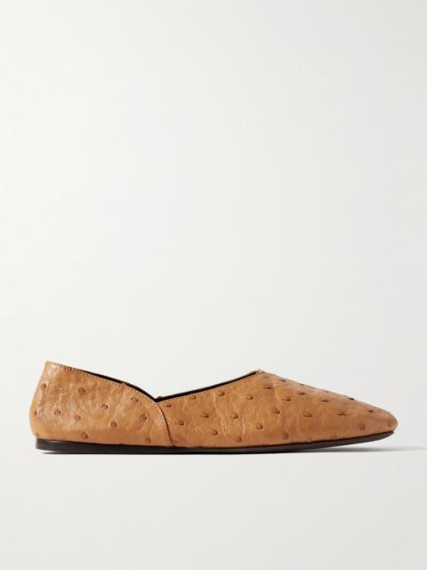 KHAITE Jane Ostrich Leather Flats